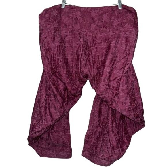 Bohemian Style Maroon Floral Print Harem Pants - Picture 8 of 11